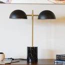 Nova - Hydro Table Lamp With On / Off Switch Double Lamp - Black / Gold / Marble