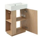 Bathroom Vanity With Sink, Freestanding Wood Grain Cabinet With Storage