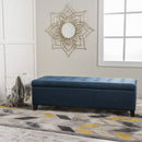 Nebulous - Fabric Upholstered Ottoman With Storage And Diamond Tufted Seat - Navy Blue