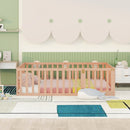 Full Size Wood Daybed Frame with Fence, Natural(OLD SKU:WF289662AAM)