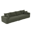 Plush Corduroy 4 Seat Sofa, Modern Comfy Upholstered Sofa Cloud Couch, Deep Seat Couches With Soft Pillows