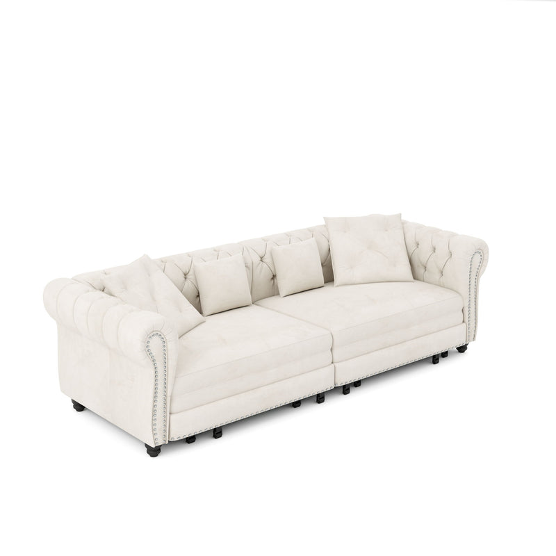 3 In 1 Pull Out Sofa Bed With Movable Ottoman