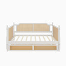 Traditional Style Rattan Daybed, No Box Spring Needed