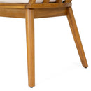 Klismos - Dining Armchair (Set of 2) - Teak / Beige