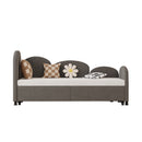 Modern Velvet Upholstered Daybed With Additional Bed Frame
