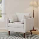 Luminate - Upholstered Fabric Club Chair With Tapered Legs And 2 Accent Pillows