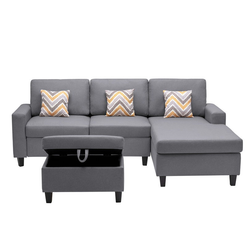 Nolan - 4 Piece Reversible Sectional Sofa Chaise With Interchangeable Legs