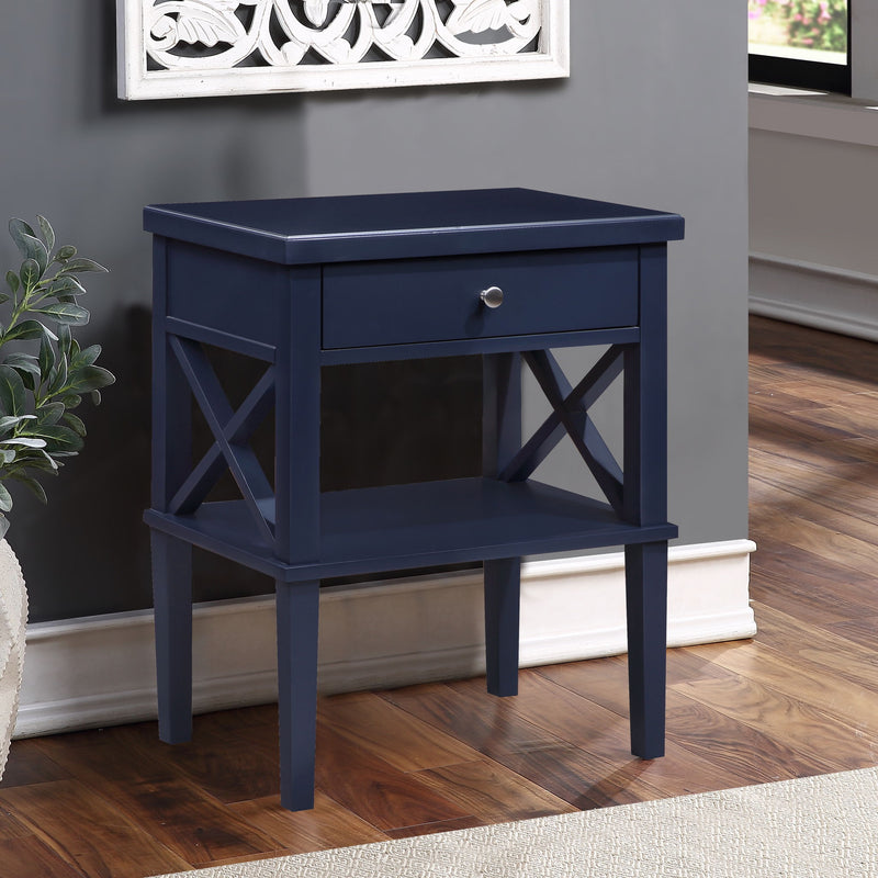 Madison - Nightstand With Open Shelf And Drawer And Decorative Side Panels