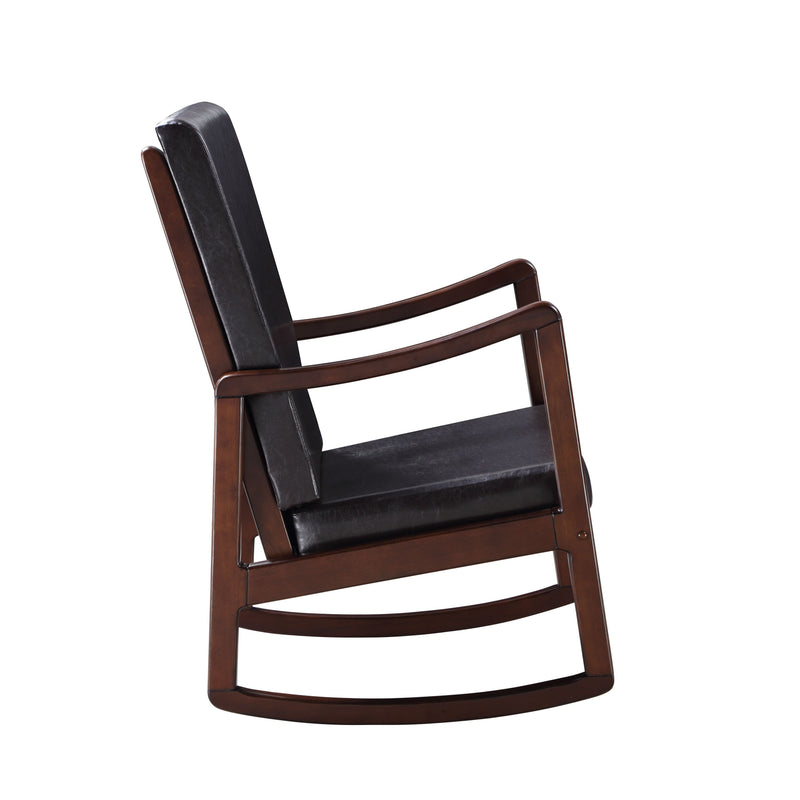 Raina - Synthenic Leather Rocking Chair - Espresso