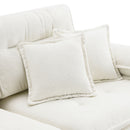 L Shaped Convertible Sectional Sofa 4 Seat Tufted Couch Set With Two Tone Adjust Legs Cloud Movable Ottoman