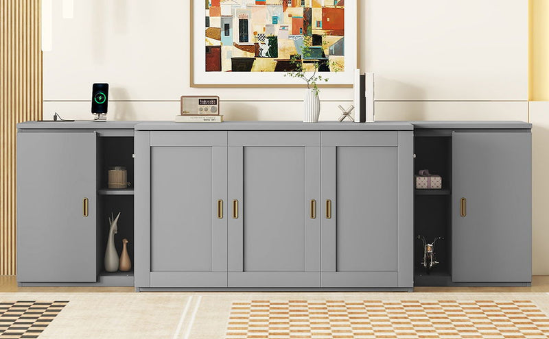 Murphy Bed With Shelves, Cabinets And USB Ports