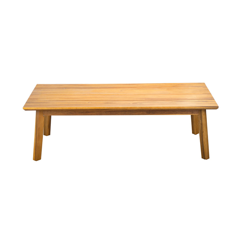 Porto - Outdoor 4 Piece Chat Set, Comfortable Seating, Acacia Wood And Rope, Compact Dimensions - Teak / Beige