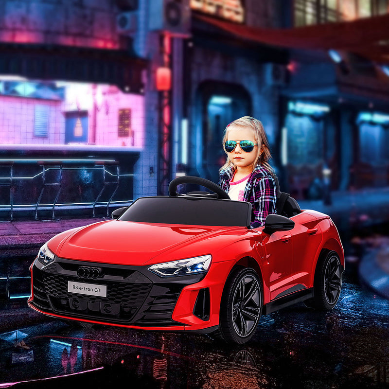 Aosom - Kids Ride On Car, 12V Licensed Audi Rs E-Tron Gt 3.1 Mph Electric Car For Kids, Ride-On Toy For Boys And Girls With Remote Control, 4 Wheels With Suspension, Horn, Music, Lights - Red