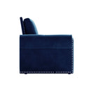 3 In 1 Convertible Sleeper Sofa With Nailhead Trim & Rolled Arm