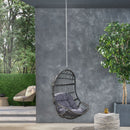 Rustic Hanging Basket Chair With Cushion