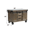 Alforvott - Serving Cart - Marble & Weathered Gray Finish - Atlantic Fine Furniture Inc