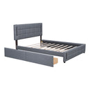 Upholstered Platform Bed With Trundle & Drawers