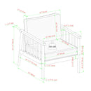 Contemporary Cushioned Eucalyptus Wood Patio Accent Chair