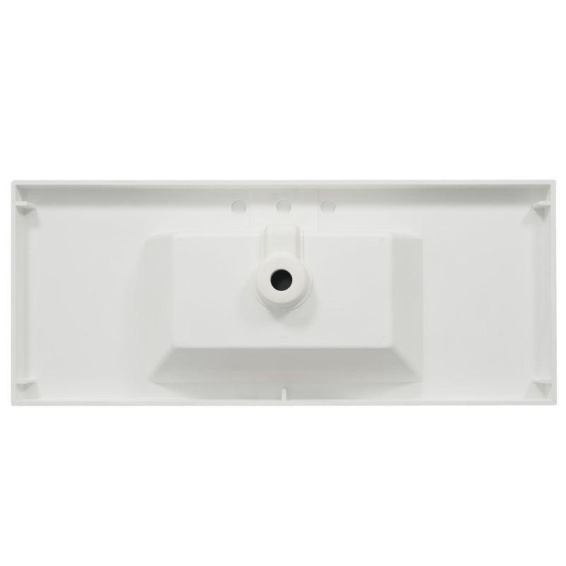 Vanity Top With 3 Faucet Holes, Rectangular Basin For Bathroom - White