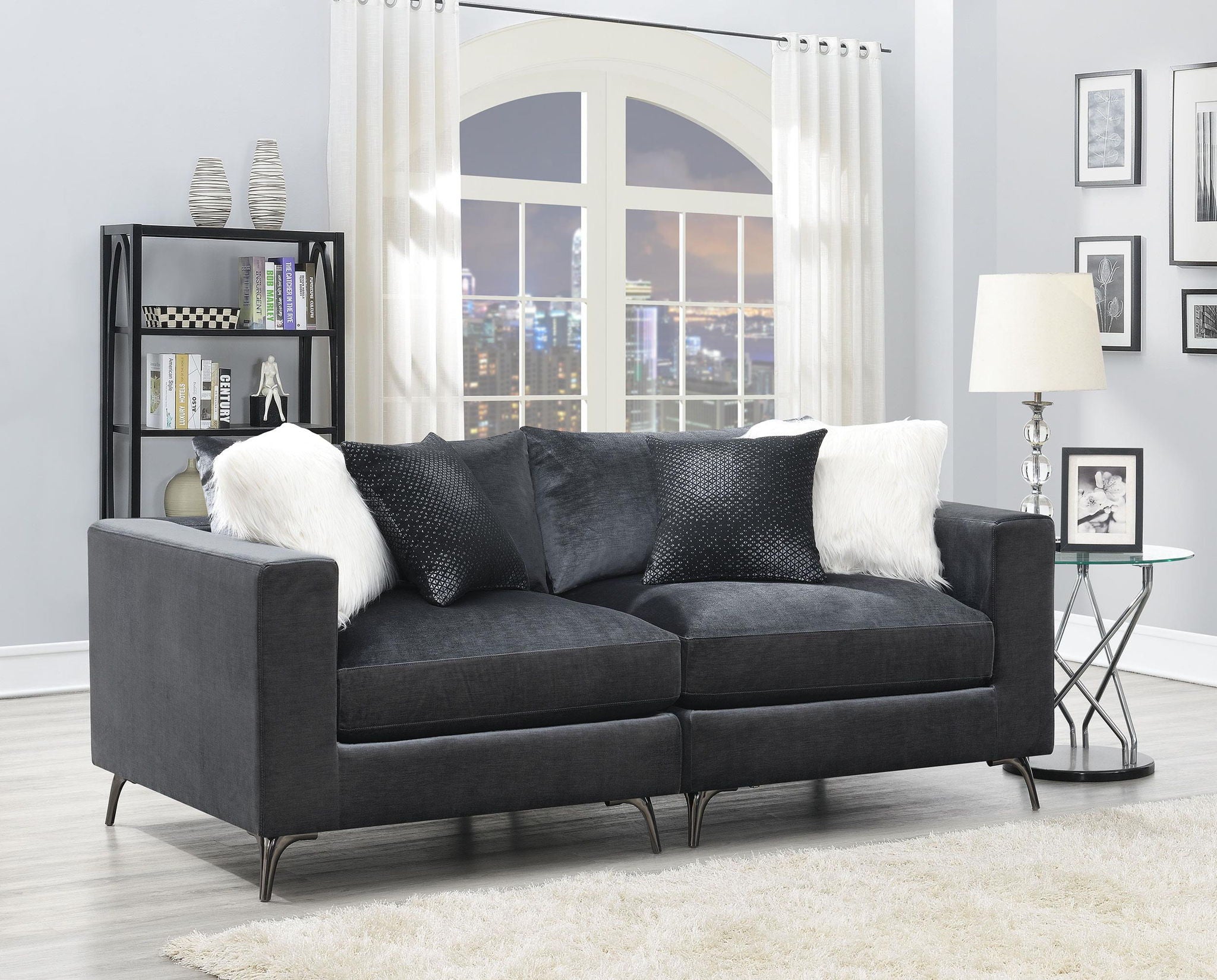 Schwartzman LAF/RAF Chair Charcoal - Atlantic Fine Furniture Melbourne FL