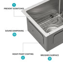 Modern Undermount Stainless Steel Kitchen Sink 16 Gauge, Deep Single Bowl