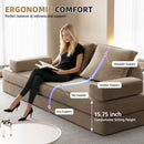 Multifunctional Convertible Sofa Bed With 2 Tumbler Backrests And 2 Pillows, Deep Seat Couch