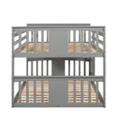 Full Over Full Bunk Bed with Ladder, Gray (Old SKU :LP000207AAE)