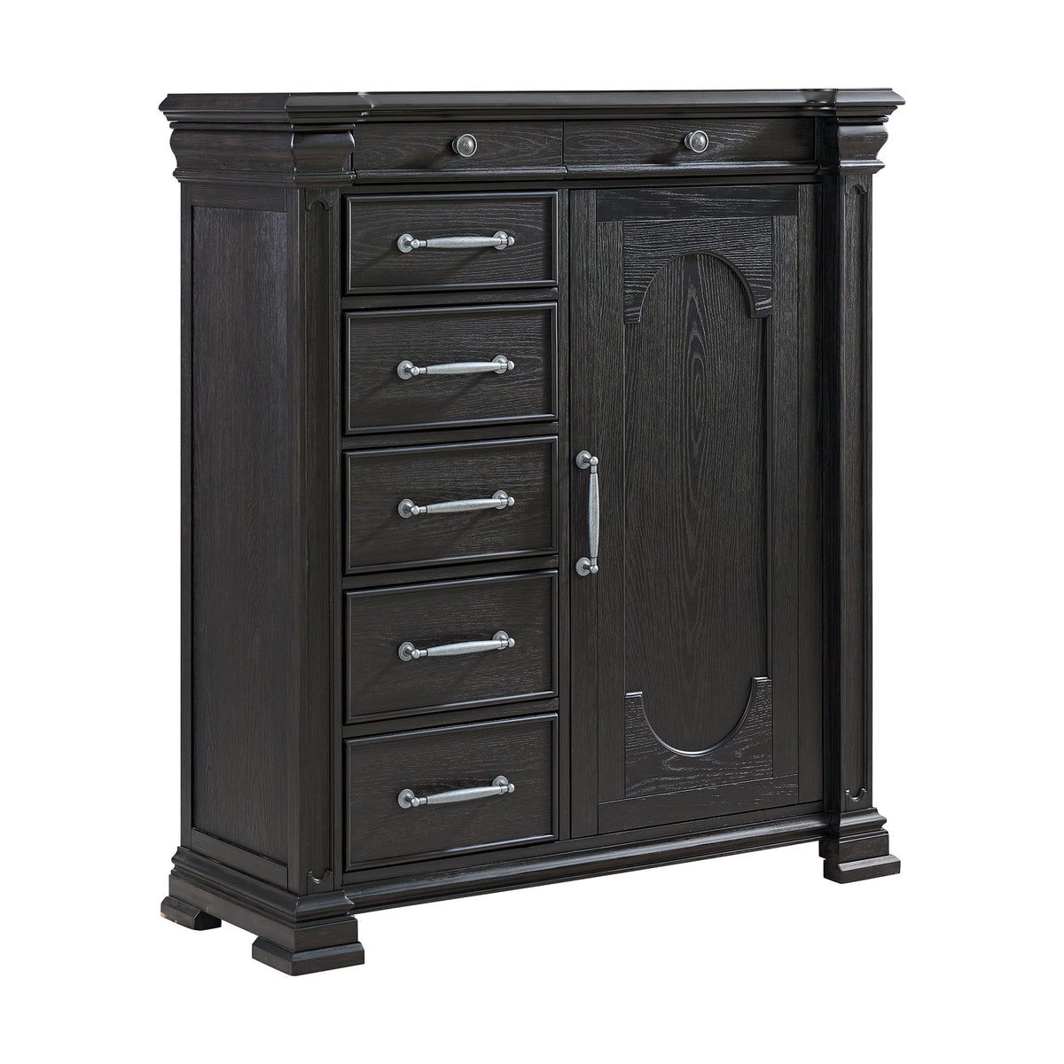 Kings Court 1 Door And 7-Drawer Chest in Black by Elements International, view 2