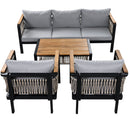 4 Pieces Outdoor Sectional Sofa Set 5 Person Patio Seating Group Outdoor Conversation Set With Cushions And A Coffee Table For Patios