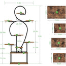 Plant Stand Indoor With Grow Light, 9 Tiered 63" Tall Indoor Plant Shelves For Multiple Plants - Walnut / Black