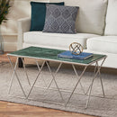 Modern Glam Marble Coffee Table With Gold Base - Green