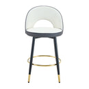 Upholstered Rotatable Bar Chair With Metal Legs For Dining Room