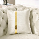 L Shaped Chesterfield Sectional Sofa With Stainless Steel Accents