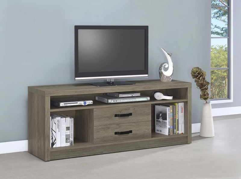 Burke - 2-Drawer Engineered Wood TV Stand - Gray Driftwood - Atlantic Fine Furniture Inc