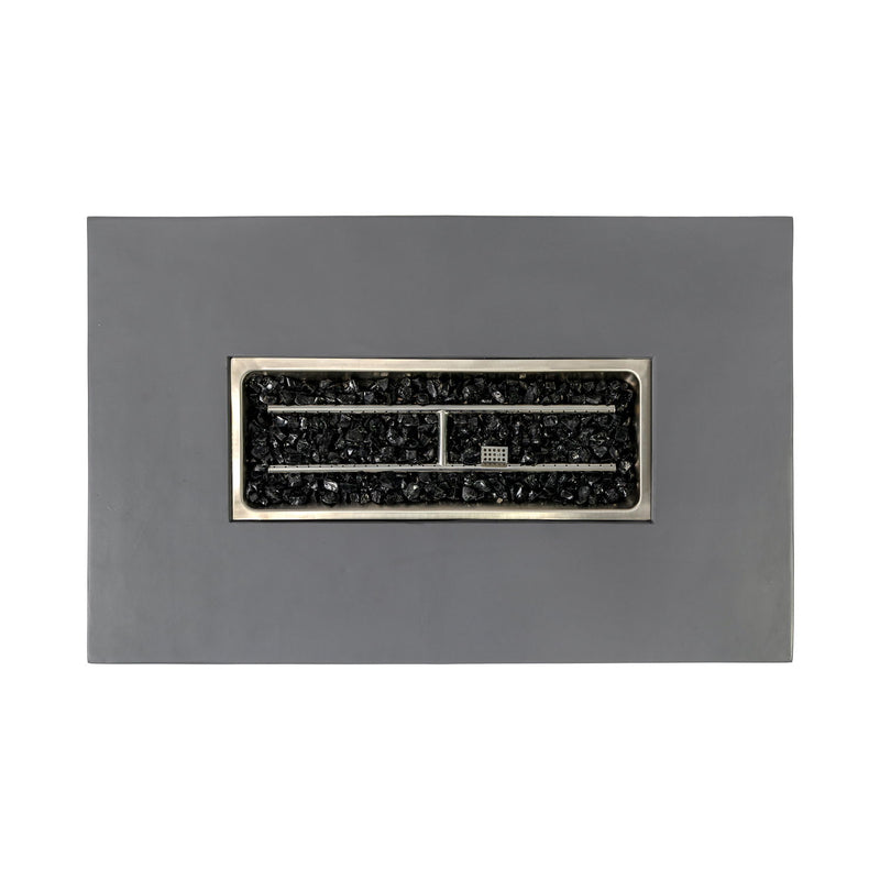 Volon - Rectangular Fire Pit Table, Propane Powered, 50,000 BTU - Light Gray