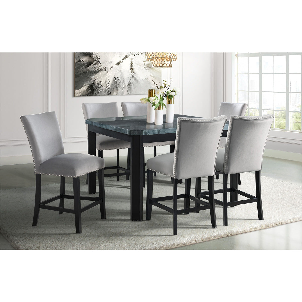 Francesca Dining Table in Black by Elements International, view 6