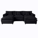 Modern Comfy Deep Seat Modular Sectional Sofa Cloud Couch With Ottoman