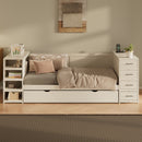 Daybed With Side Shelves, Multi Functional Desk & Charging Station