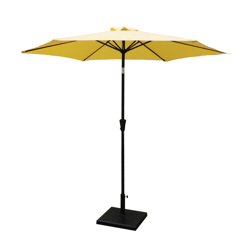 8.8' Outdoor Aluminum Patio Umbrella With 42 Pound Square Resin Umbrella Base