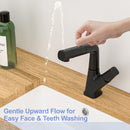 Pull Down Bathroom Sink Faucet With Three Water Modes And Construction - Matte Black