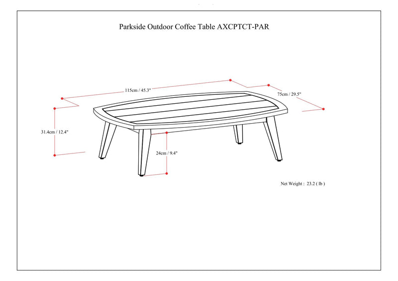 Parkside - Outdoor Coffee Table - Light Teak