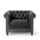 Luminex - Tufted Upholstered Club Chair With Nailhead Accents And Scrolled Tuxedo Arms