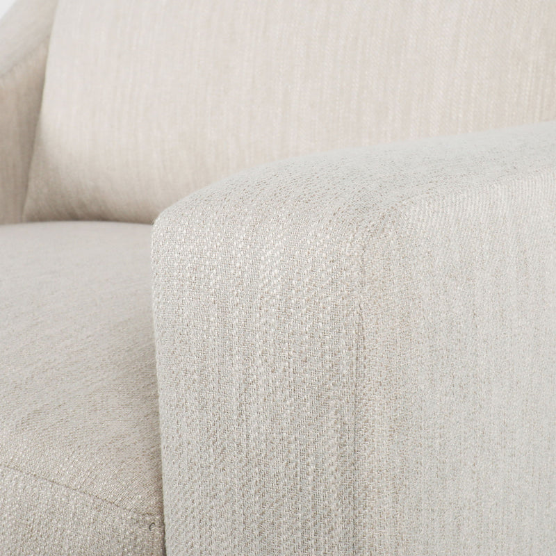 Nightowl - Upholstered Club Chair With Sloped Arms And Wood Legs - Beige