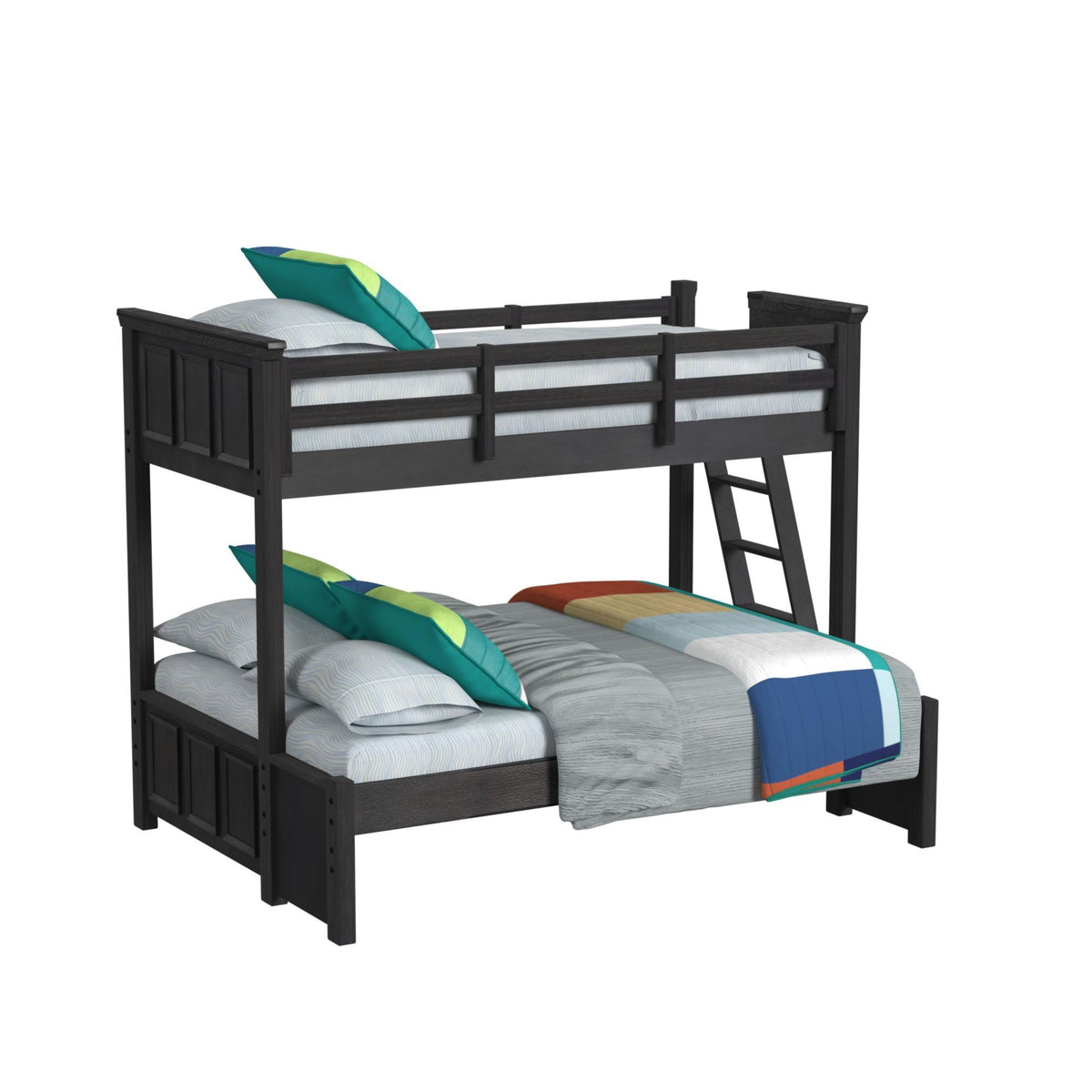 Hampton Kids Bunk With Ladder in Black by Elements International, view 2