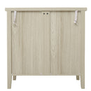 Hollow Carved 2 Door Accent Cabinet Sideboard Buffet Storage Cabinet With Adjustable Shelf For Entryway Living Room Bedroom - Natural