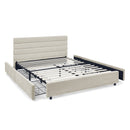 Modern Cushioned Bed Frame With Headboard And Drawers