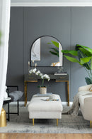 Arched Mirror With Metal Frame, Wall Mirror For Living Room Bedroom Entryway