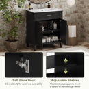 Bathroom Vanity With Ceramic Basin, Soft Close Door And Adjustable Shelves