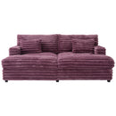 Plush Oversized Double Chaise Lounge Sofa Bed With USB Ports And Cup Holders