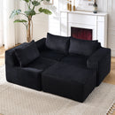 L - Shape Modern Minimalist Modular Sectional Sofa, Upholstered Cloud Couch With Deep Seats